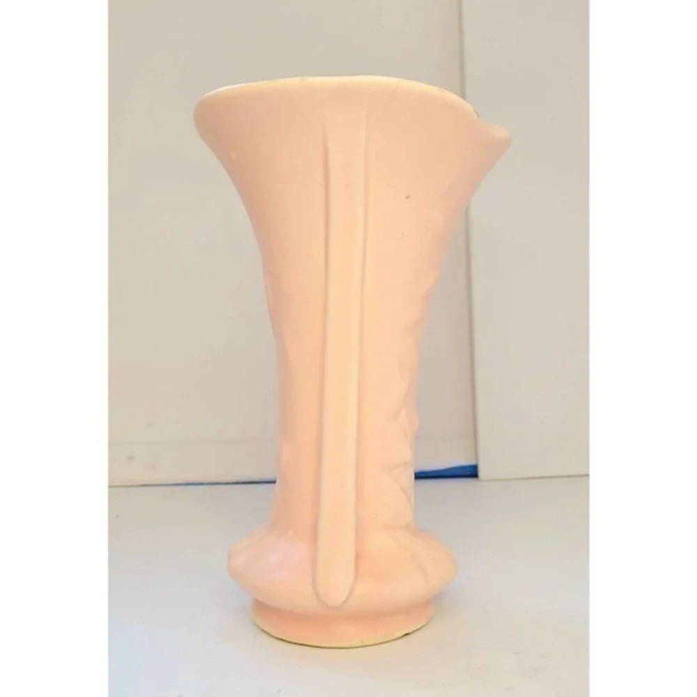 Vintage Nelson McCoy Pink‎ Art Nouveau Handled Vase Cottage, American Pottery